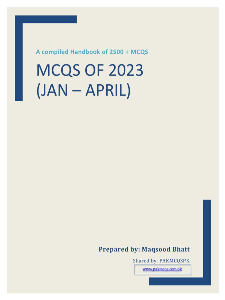 MCQS OF 2023 (Jan - April), PDF, Soviet Union