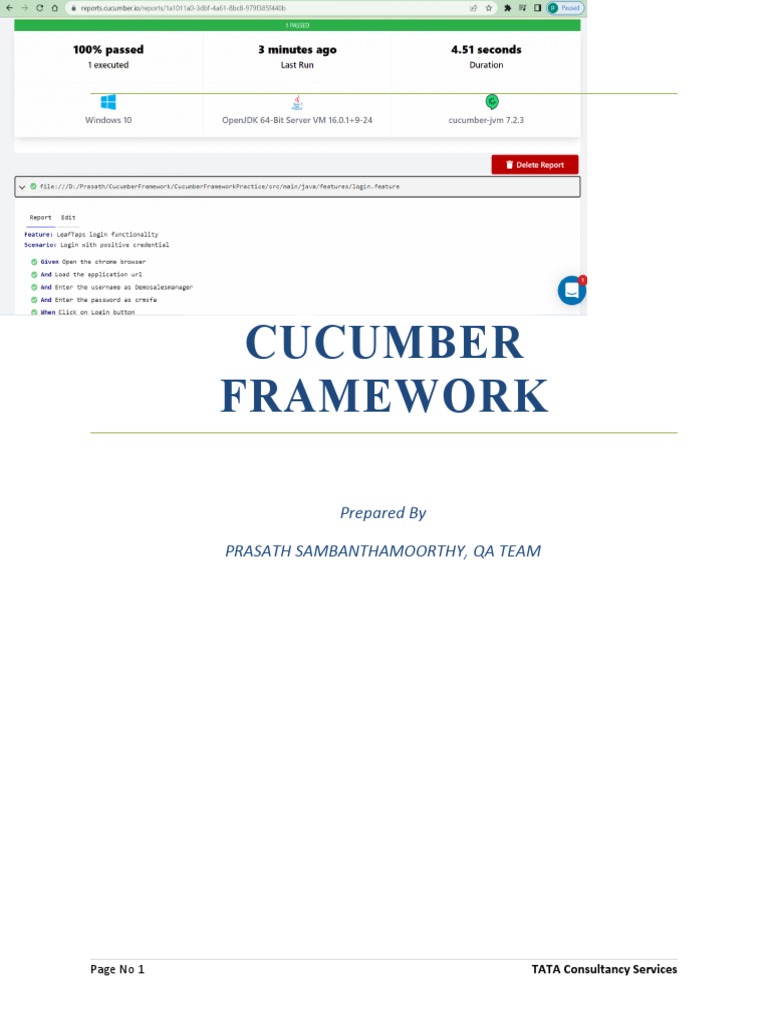 Cucumber Framework Structure