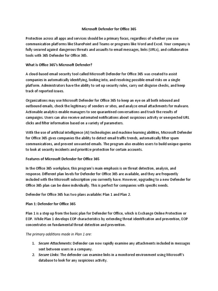 Microsoft Defender For Office 365 | PDF | Phishing | Computer Security