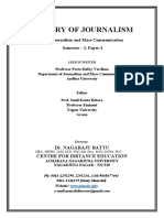 History of Journalism: M.A. Journalism and Mass Communication Semester - I, Paper-I