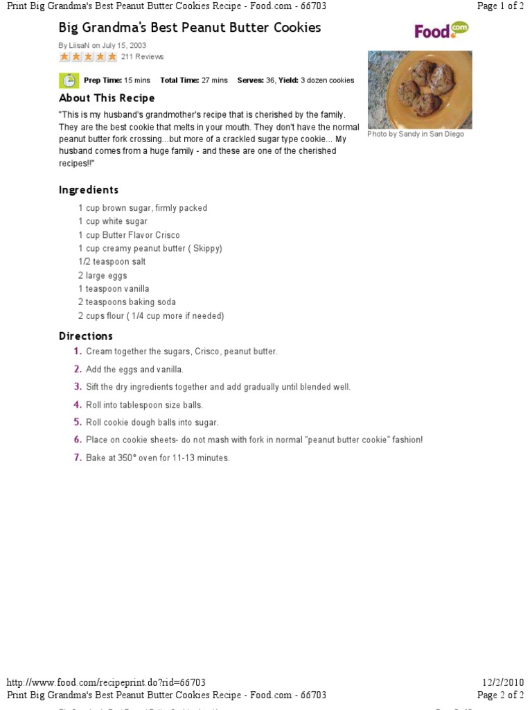 Peanut Butter Cookies | PDF