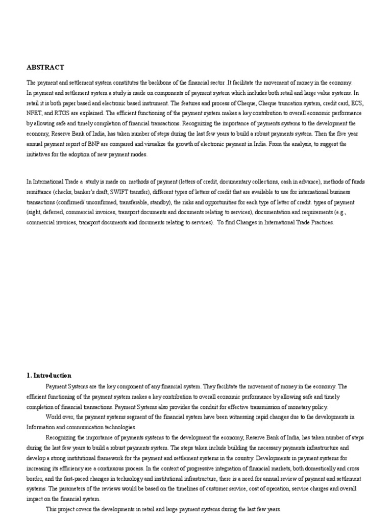 Overview of Indian Payment Systems | PDF | Negotiable Instrument | Cheque