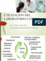 Utilizacion Del Laboratorio Clinico: Dra. Gladys 'Patiño Soto Universidad Nacional Federico Villarreal
