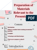 Preparation of Materials Relevent To Presesentations - Group Presenation