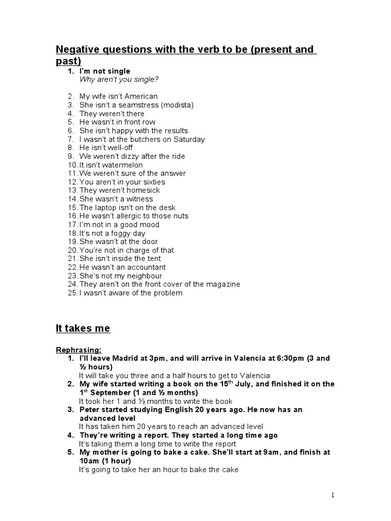 Negative Questions and Phrasal Verbs | PDF | Language Arts & Discipline