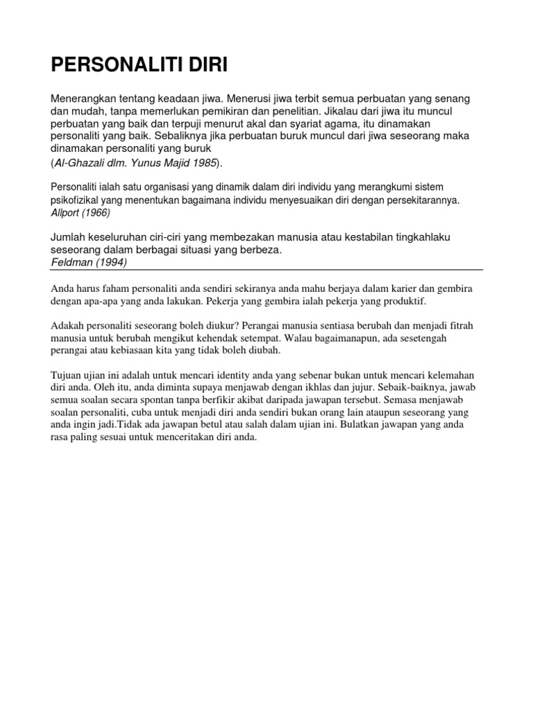 Koleksi Ujian Personaliti  PDF