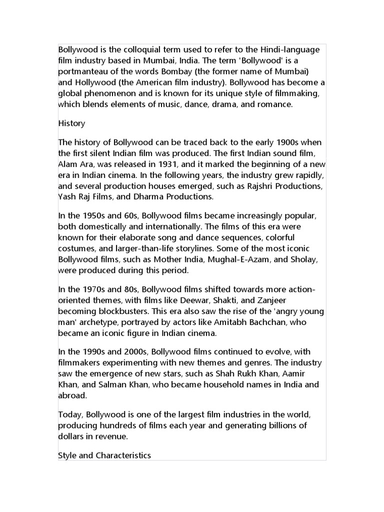 The Rise and Global Influence of Bollywood: An Overview of the Iconic ...