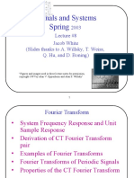 Signals and Systems Spring: 2003 Lecture #8 Jacob White (Slides Thanks To A. Willsky, T. Weiss, Q. Hu, and D. Boning)