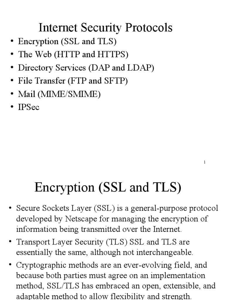 Internet Security Protocols Overview | PDF | Transport Layer Security ...