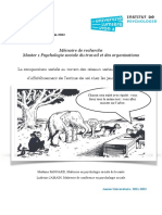 Mémoire de Recherche Master 1 Psychologie Sociale Du Travail Et Des Organisations