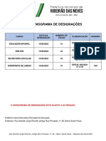 O Cronograma de Designações Está Sujeito A Alteração