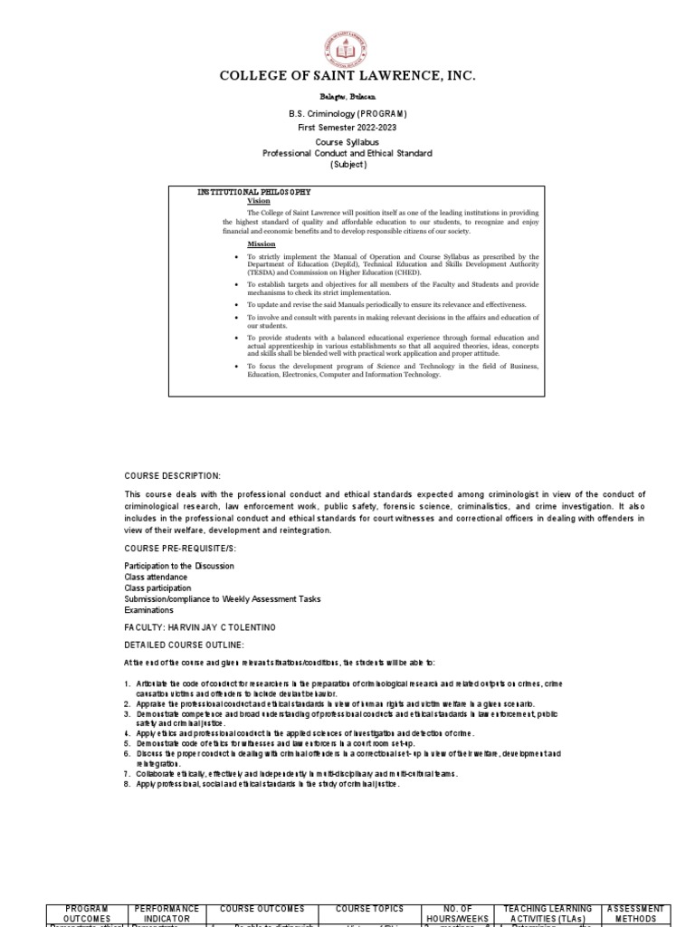 Format revised syllabus 2022 professional conduct pdf morality