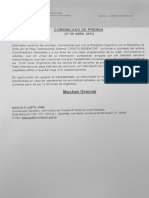 Comunicado de Prensa Cierre Paso Internacional 27/04