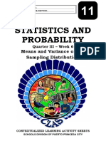 Core - 11 - Statistics Probability - Means and Variance of The Sampling Distribution - q3 - CLAS6 - v1 JOSEPH AURELLO