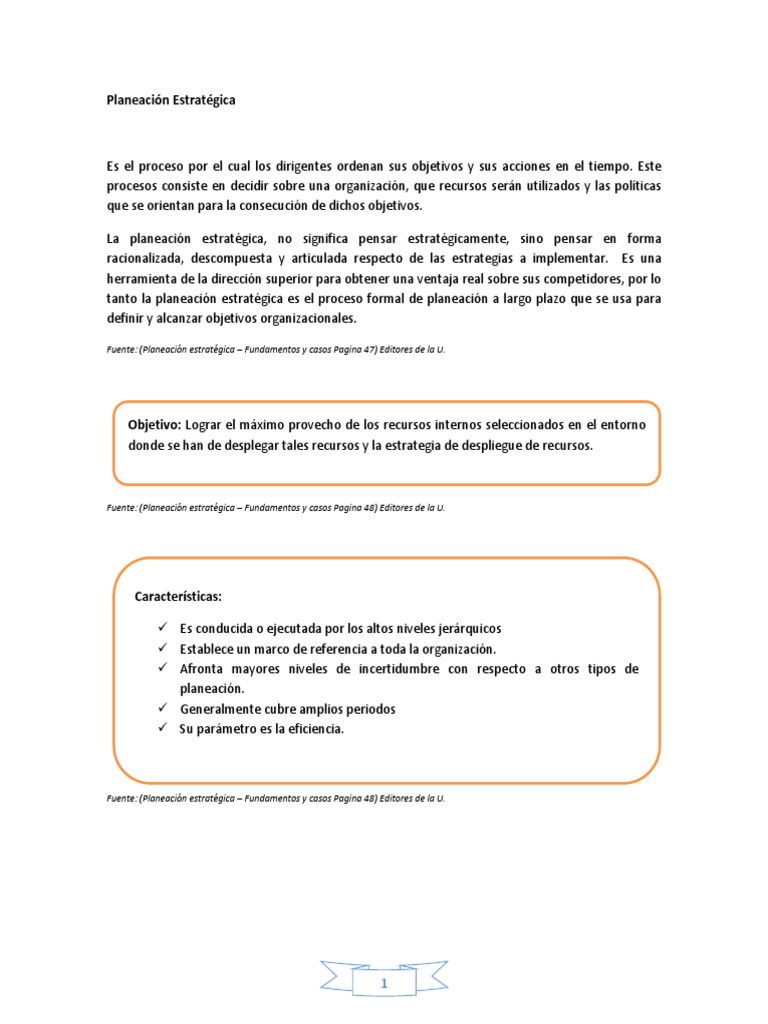 Guía de Planeación Estratégica Efectiva | PDF | Planificación ...