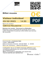 Billet Musée Visiteur Individuel : 14:30 03/02/2023 0 Célina Houacine