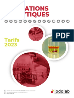 Prestations Analytiques: Tarifs 2023