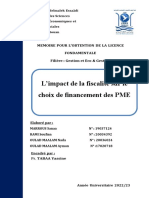 L'impact de La Fiscalité Sur Le Choix de Financement Des PME