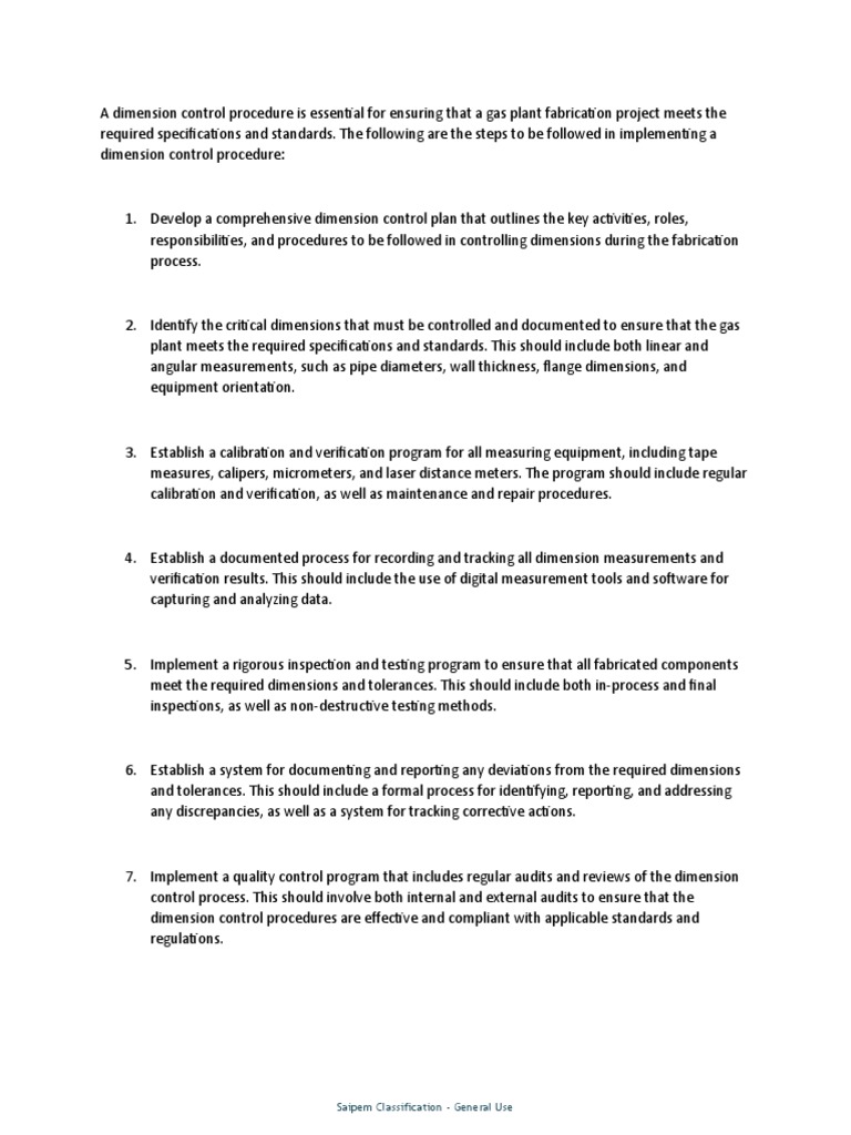Proposed Dimensional Control Plan | PDF | Verification And Validation ...