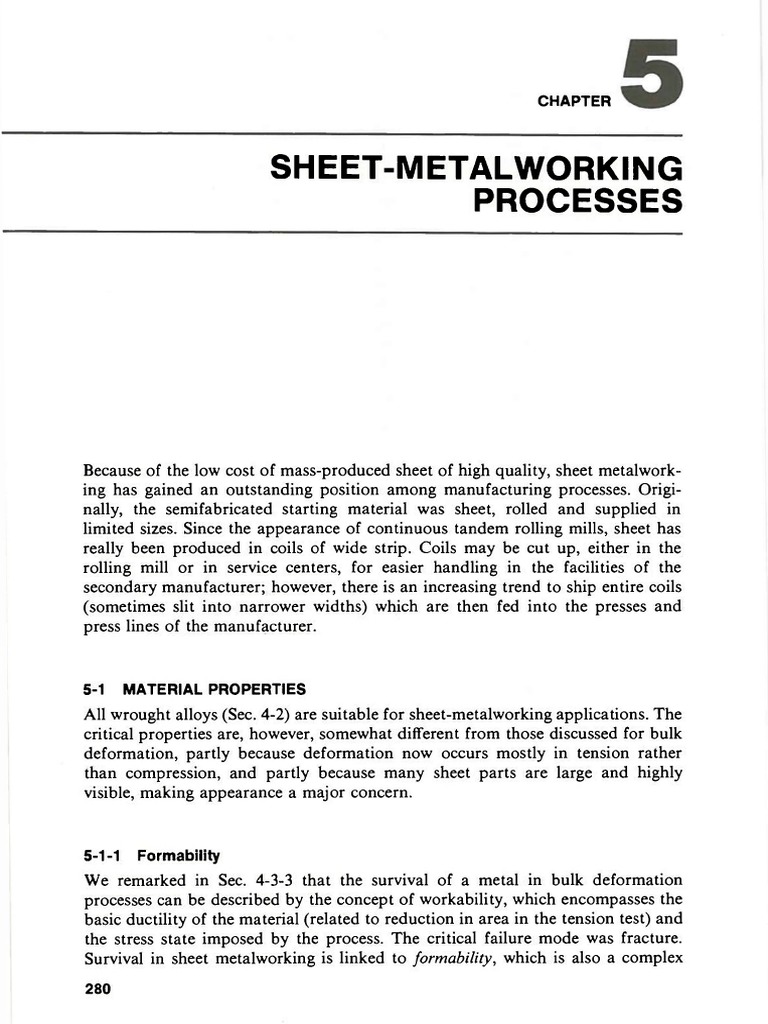 SheetMetalworking Processes PDF Steel Yield (Engineering)