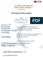 Safety & Health Officer: Introductory Course: GLRT0060