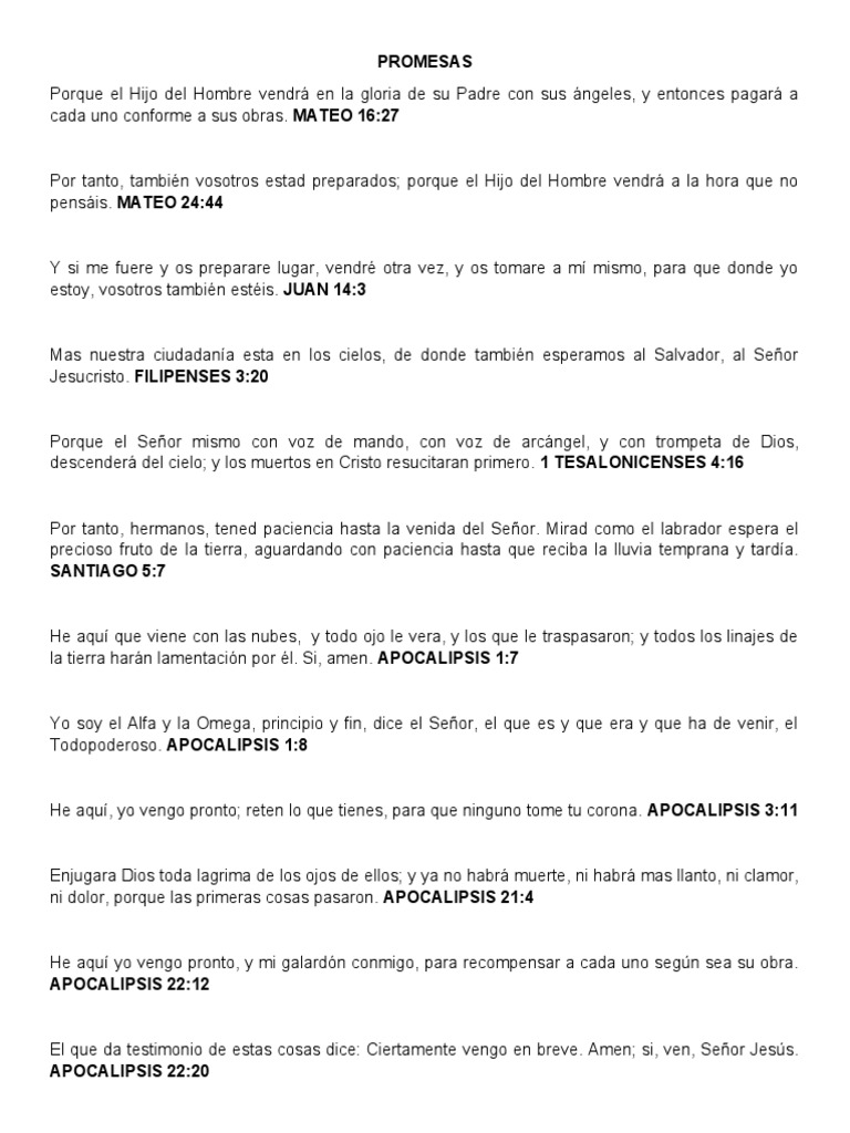 Promesas de la Segunda Venida de Cristo | PDF