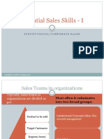 Essential Sales Skills - I