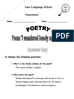 Poem 'Daffodils' (Answer Key)