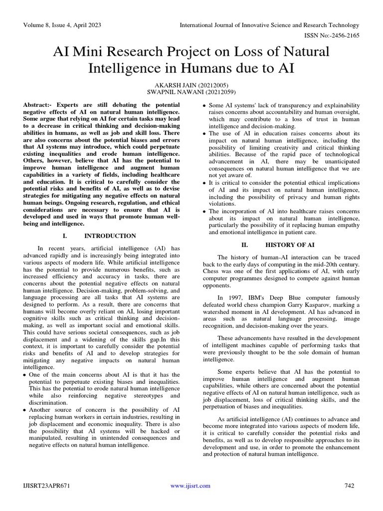 Impact of AI on Human Intelligence | PDF | Artificial Intelligence ...