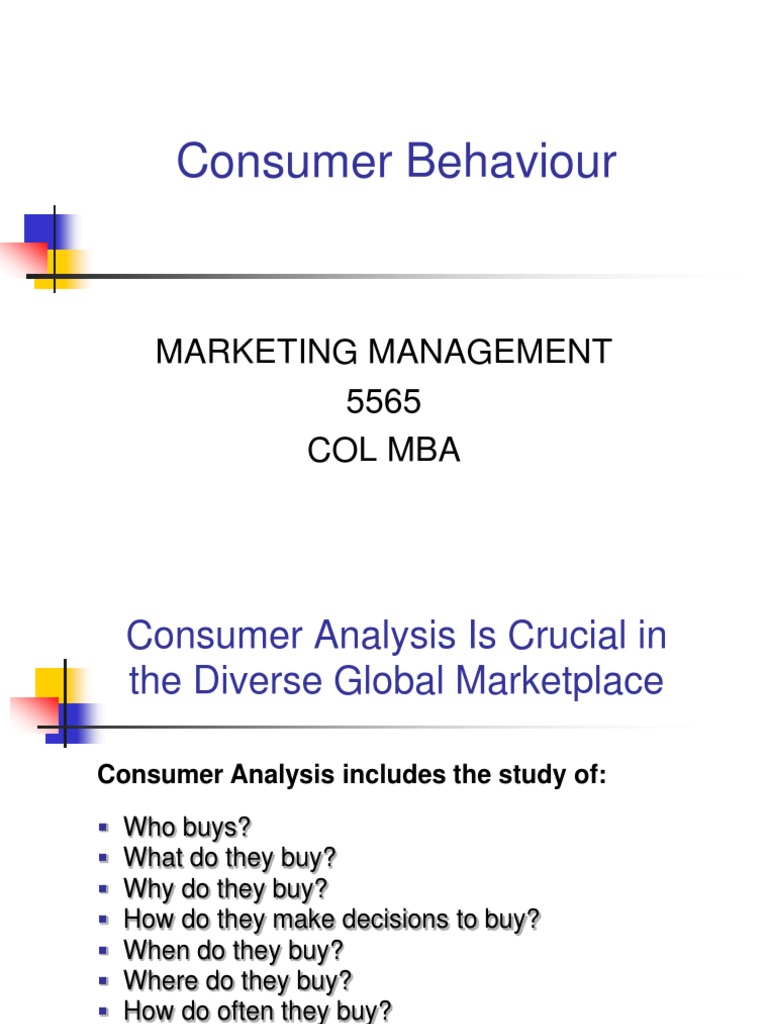 Consumer Behaviour: Marketing Management 5565 Col Mba | PDF | Race ...