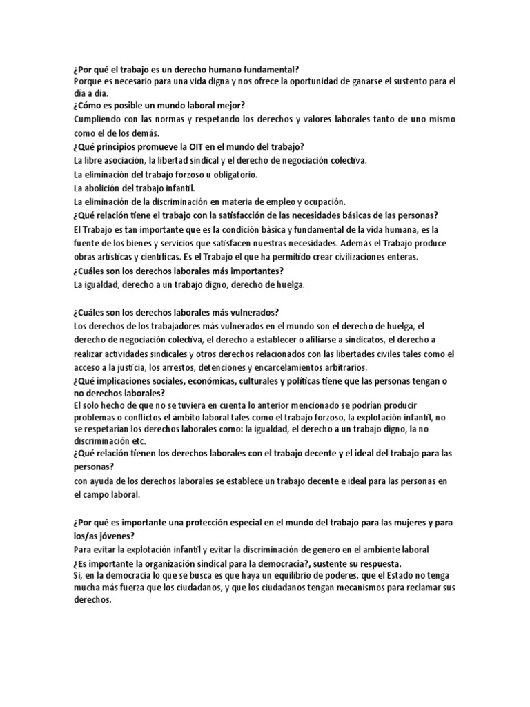 Por Qué El Trabajo Es Un Derecho Humano Fundamental | PDF | Derecho ...