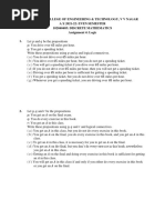 G H Patel College of Engineering & Technology, V V Nagar A.Y.2021-22: EVEN SEMESTER 102040405: Discrete Mathematics Assignment 4: Logic