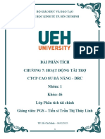 Bài Phân Tích Chương 7: Hoạt Động Tài Trợ Ctcp Cao Su Đà Nẵng - Drc Nhóm: 1 Khóa: 46 Lớp Phân tích tài chính Giảng viên: PGS - Tiến sĩ Trần Thị Thùy Linh