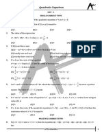 Quadratic Equation Solving Problems