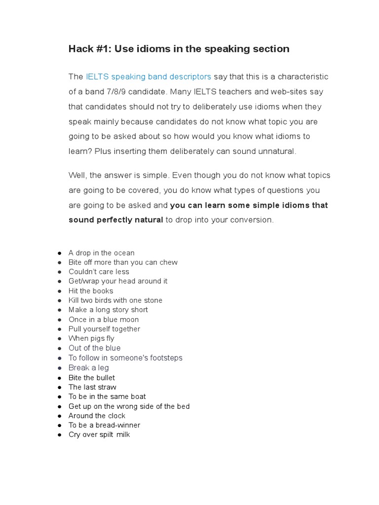 Ielts Speaking Hacks Download Free Pdf International English