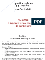 Linguistica Applicata A.A. 2022/23 Anna Cardinaletti: Chesi (2006) Il Linguaggio Verbale Non Standard Dei Bambini Sordi