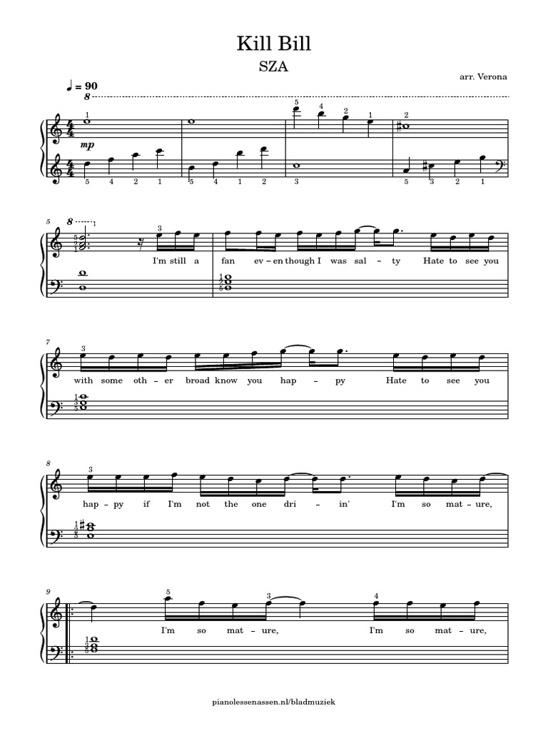 Kill Bill Sza Easy Pdf