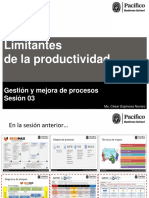 Limitantes de La Productividad: Gestión y Mejora de Procesos Sesión 03