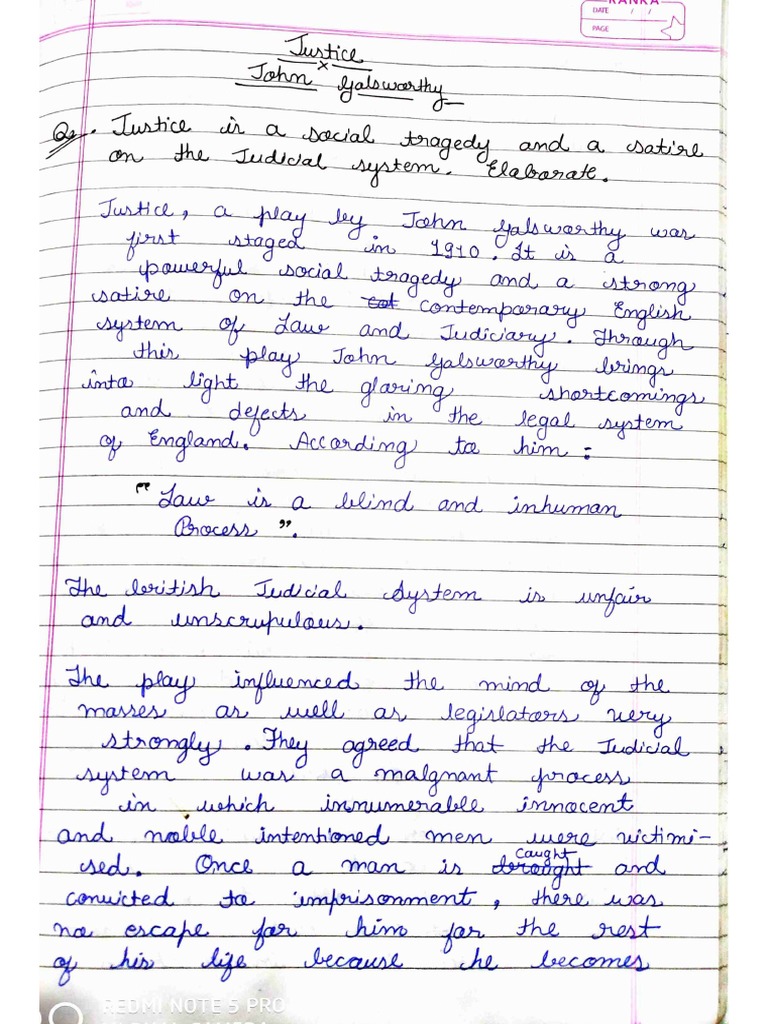 Justice by Agatha Christie's Notes PDF