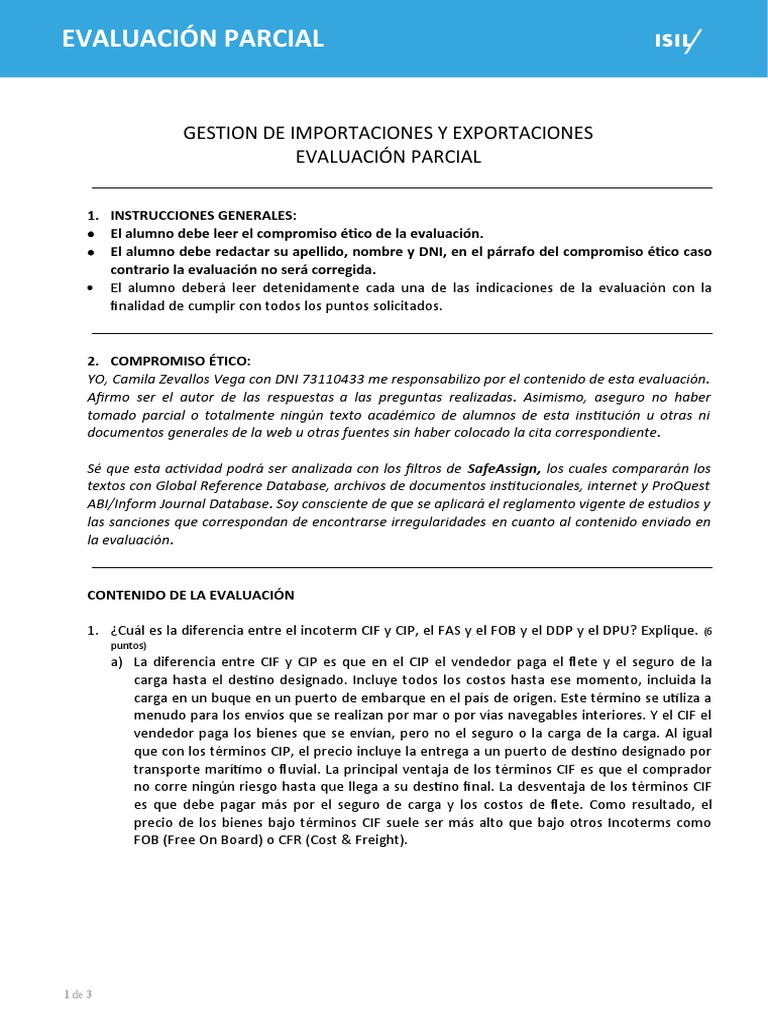 Parcial de Gestion de Imp y Exp | PDF | Economias | Comercio