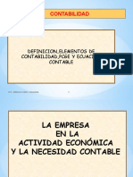 Contabilidad: Definicion, Elementos de Contabilidad, Pcge Y Ecuacion Contable