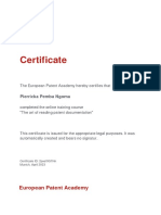 Certificate: European Patent Academy