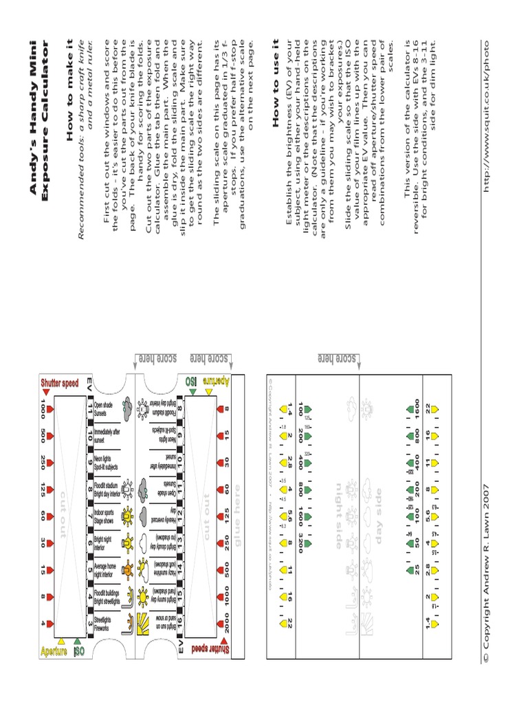 Exposure Calculator Mini | PDF | Exposure (Photography) | Vision