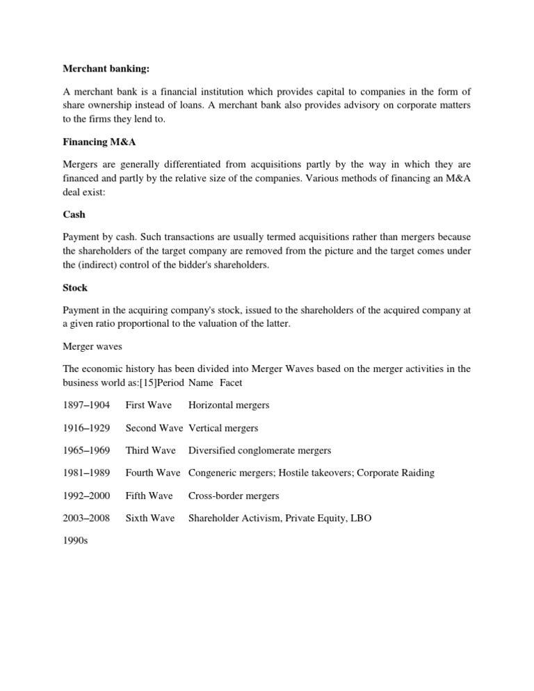 Merchant Banking | PDF | Business | Finance & Money Management