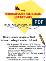 Perusahaan Rintisan (Start-Up) : Dr. Hj. Yulia Qamariyanti, SH., M.Hum
