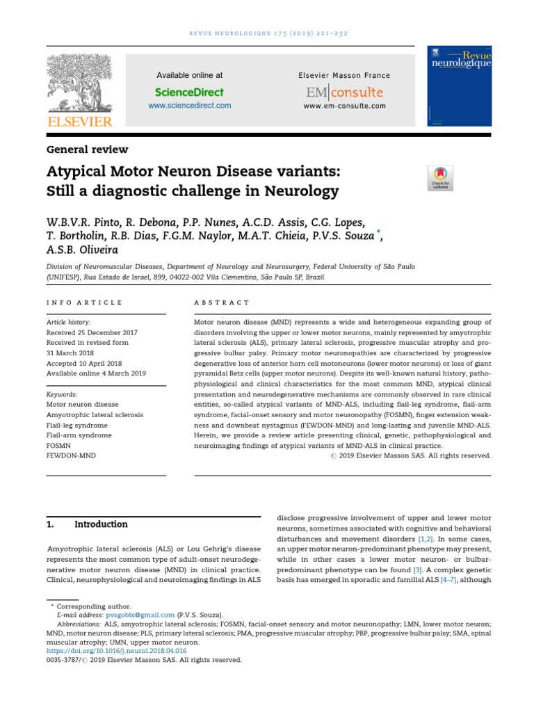 Atypical Motor Neuron Disease Variants: Understanding Rare ...