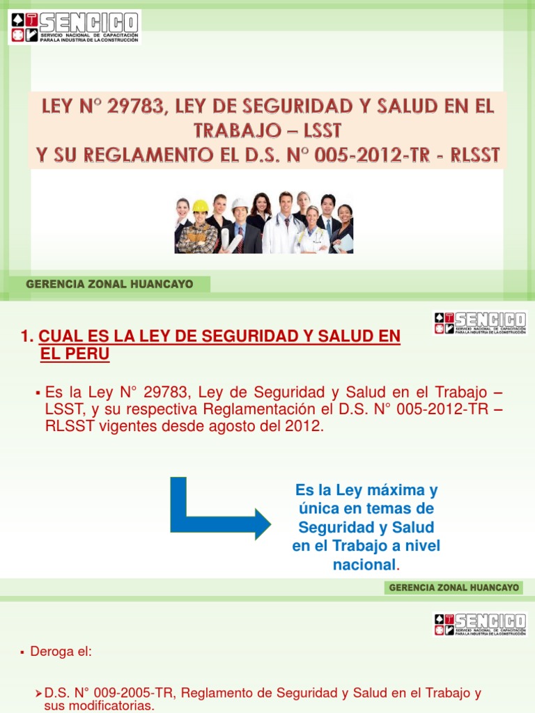 Ley N° 29783: Seguridad y Salud en el Trabajo | PDF