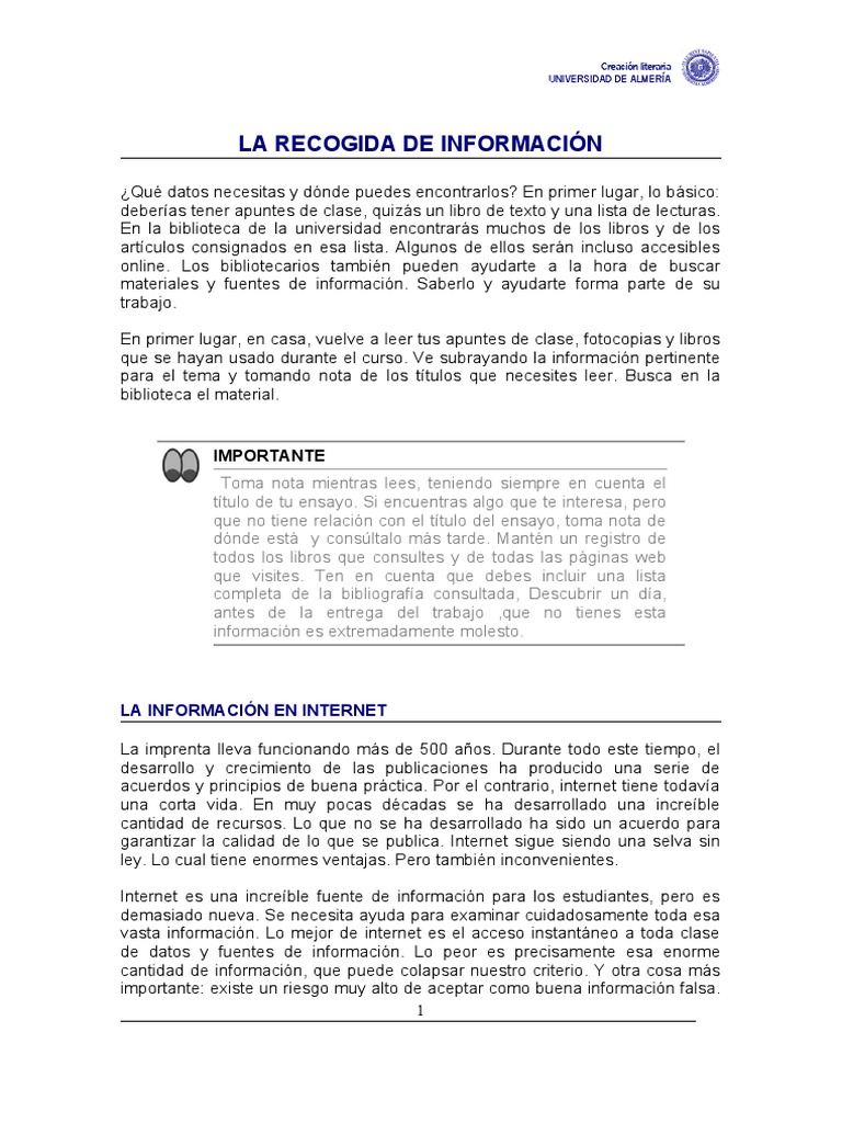 2 Recogida de Información | PDF | Wikipedia | Plagio