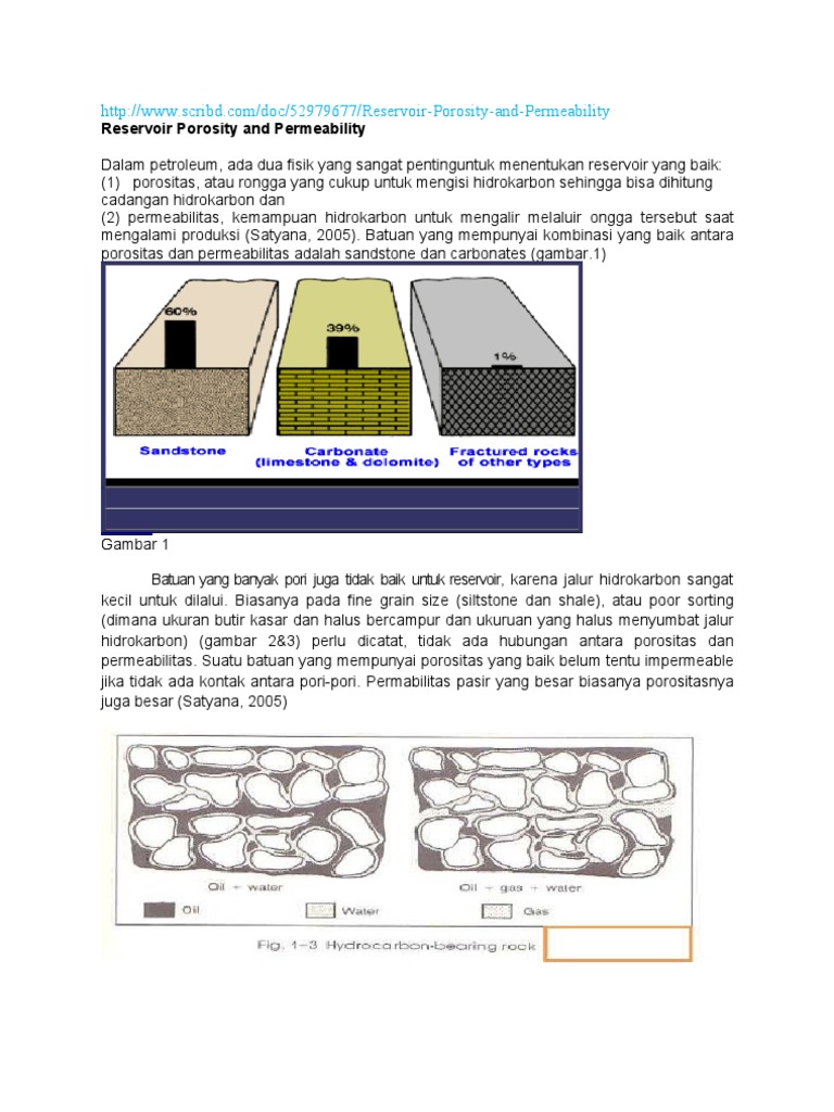 Reservoir Porosity and Permeability | PDF