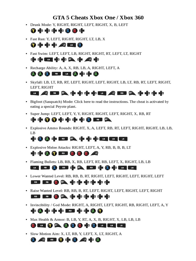 Instapdf in Grand Theft Auto V Cheats Codes Xbox One 591 PDF